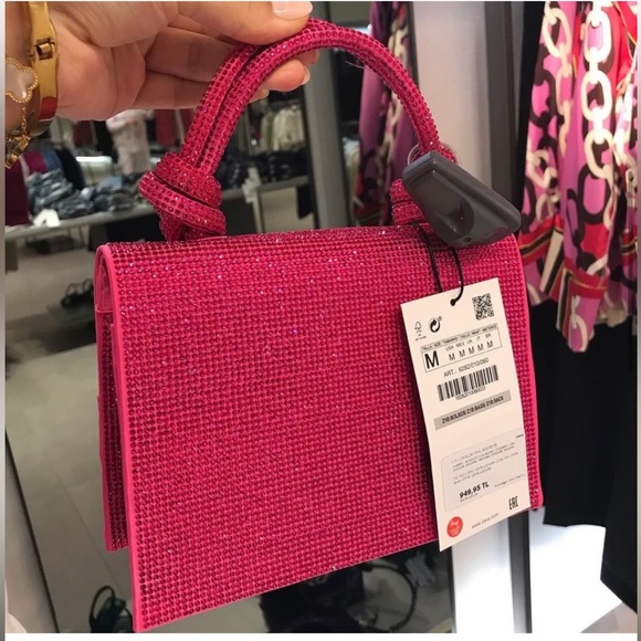 ZARA FUCHSIA SPARKLY MINI CITY BAG - Picture 5 of 5